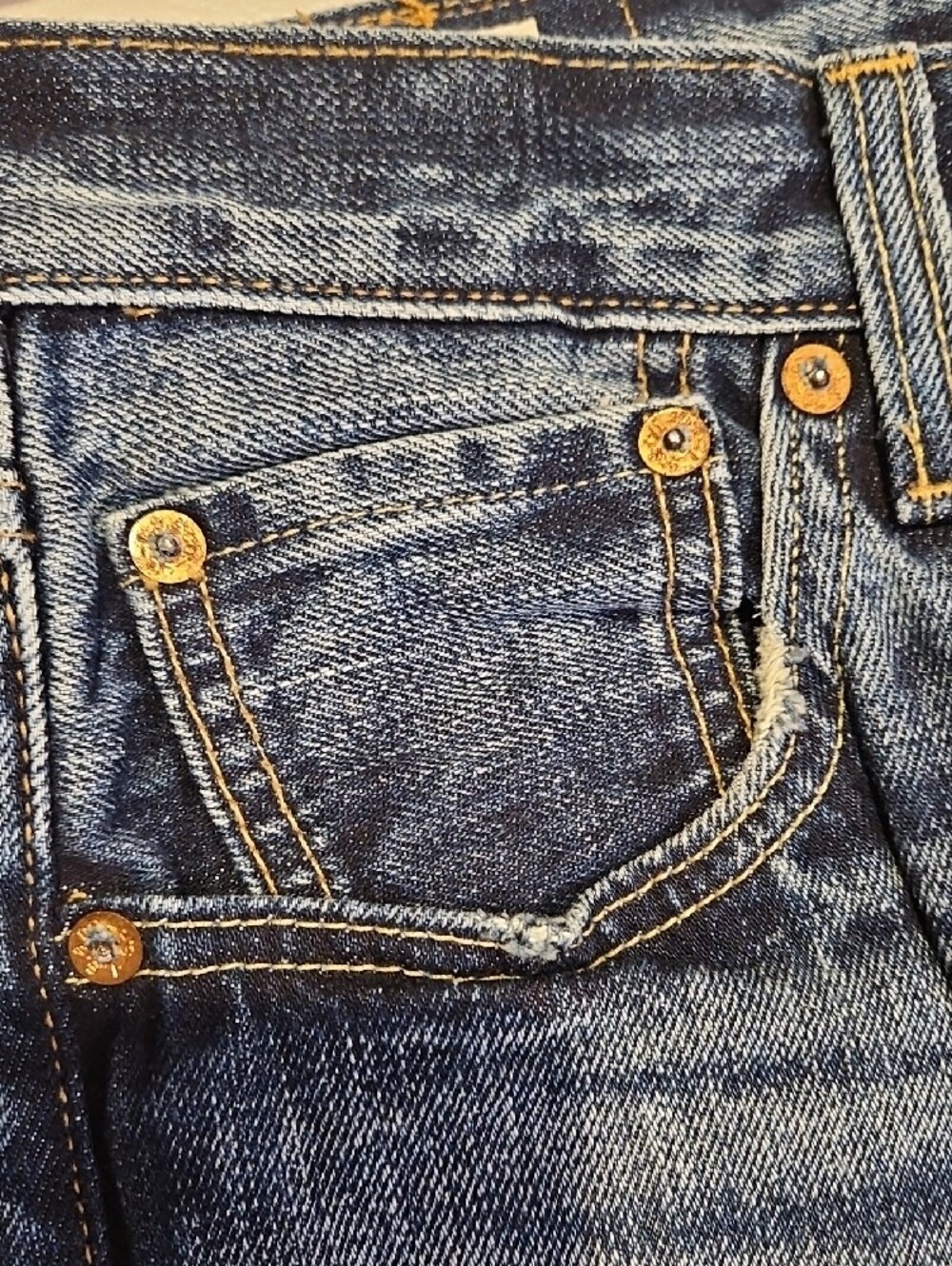 Levi's Premium Dark Indigo Button Fly Straight-Leg Jeans 0237